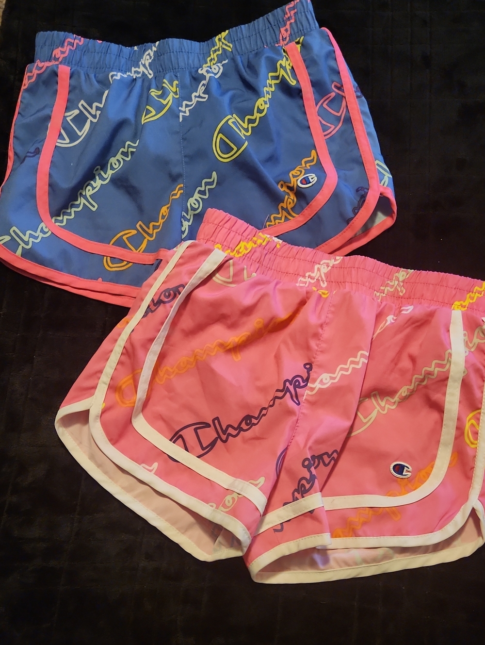 Champion Retro Script Print Running Shorts